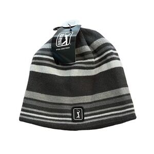 PGA Tour Golf Striped Reversible Beanie Gray